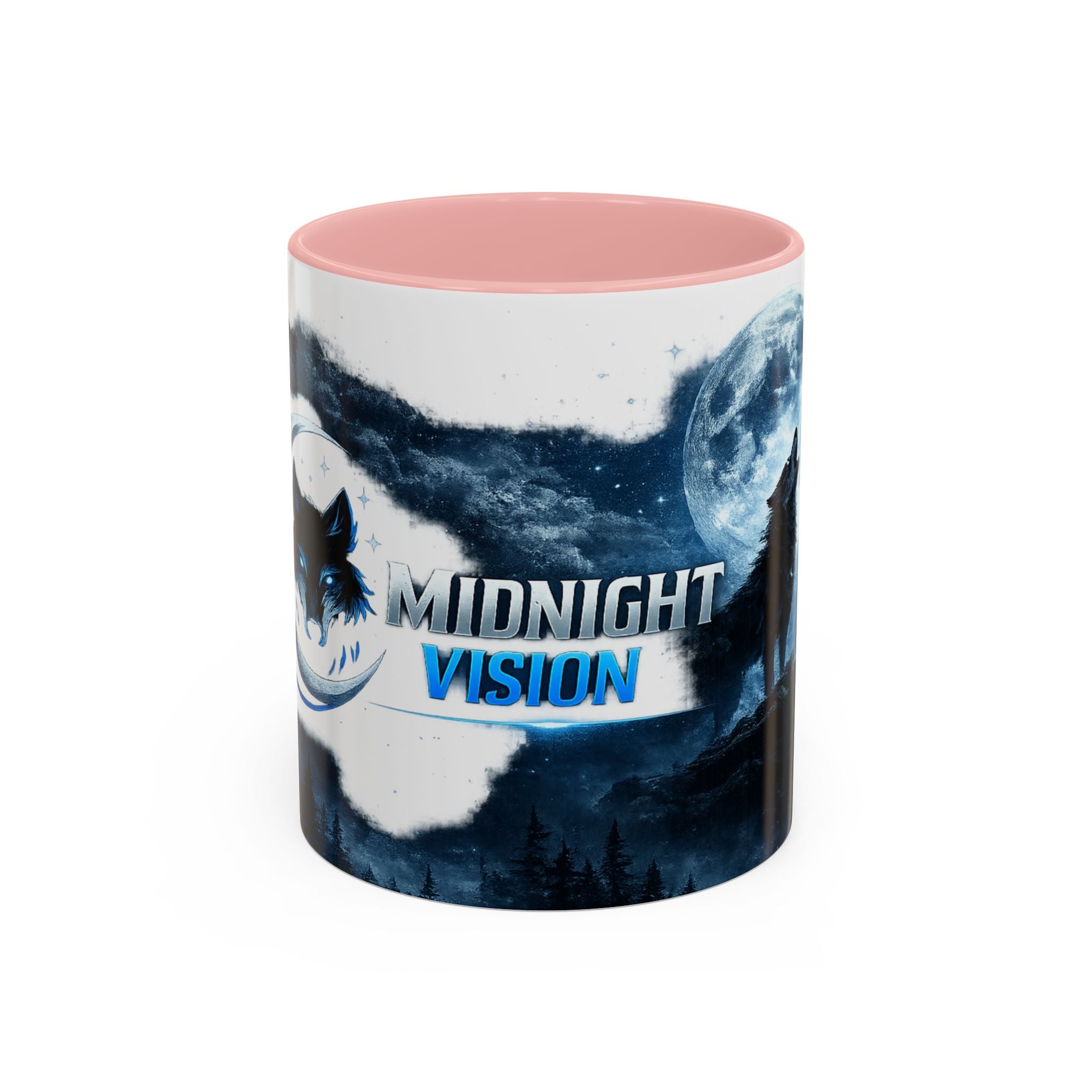 Midnight Vision Wolf Coffee Mug — Moonlit Howl Accent Mug (11/15oz)