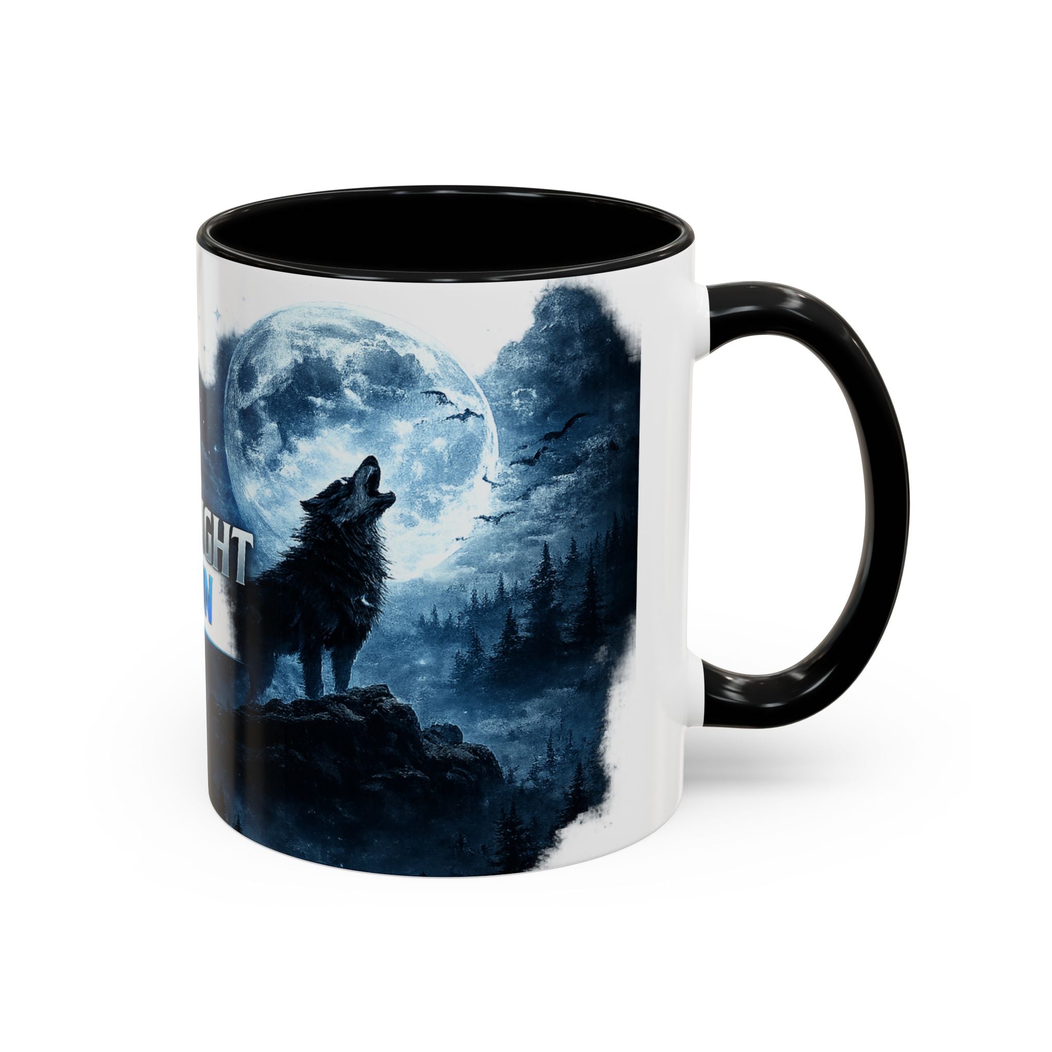 Midnight Vision Wolf Coffee Mug — Moonlit Howl Accent Mug (11/15oz)