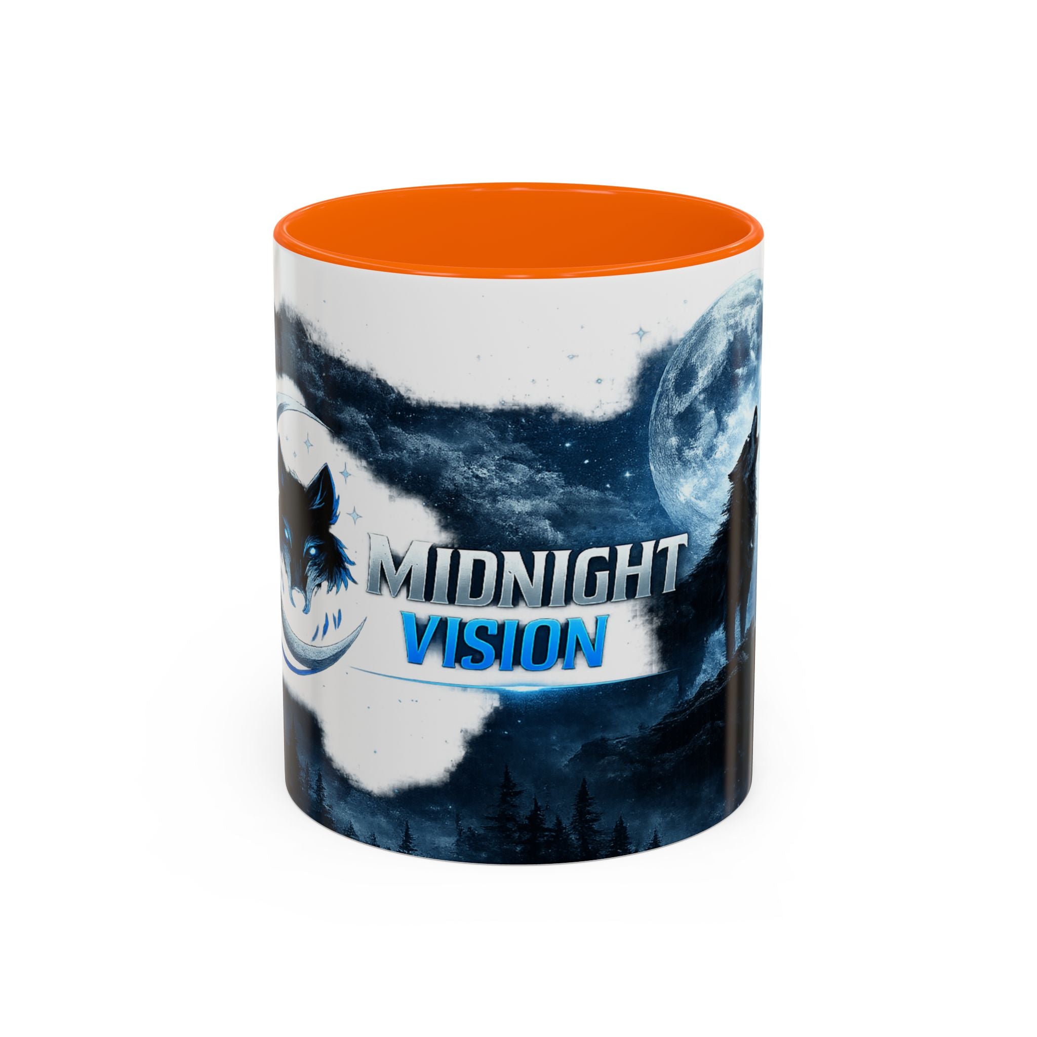 Midnight Vision Wolf Coffee Mug — Moonlit Howl Accent Mug (11/15oz)