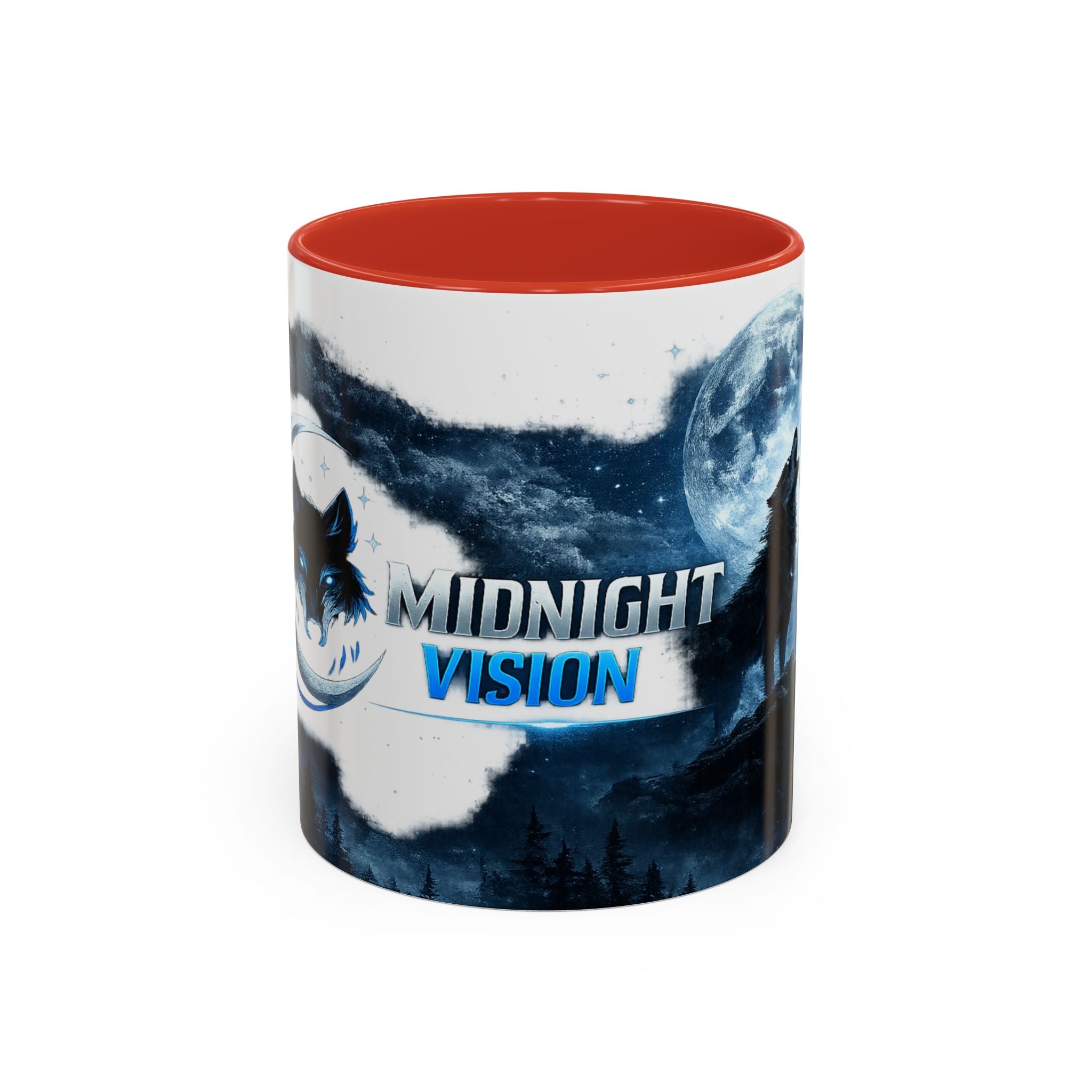 Midnight Vision Wolf Coffee Mug — Moonlit Howl Accent Mug (11/15oz)